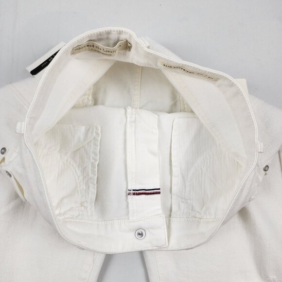 Pilcro & The Letterpress Jeans Womens 30x29 White Distressed Slim Boyfriend NWT - Picture 6 of 14